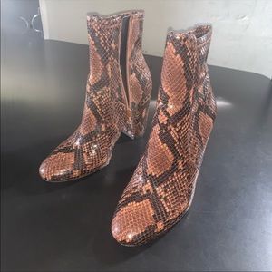 Aldo heeled snakeskin boots
